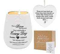 Coffret cadeau de bougies de condoléances - Ornements commémoratifs - Those We Love Don't Go Away - Photophore en céramique en cire de soja pour la perte d'un être cher - Cadeau de souvenir - Vase en