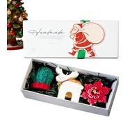 Coffret cadeau de bougies de sapin de Noël faites à la main - Kit de de soja longue durée de combustion - Bougies de soja de Noël parfumées à la main - Pour hommes, amis, famille, maison, fête