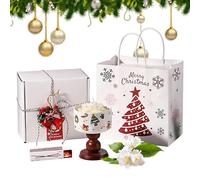 Coffret cadeau de bougies parfumées à la de soja de Noël, petit cadeau pratique, bougie parfumée faite à la main, parfaite pour offrir à la famille, aux amies, aux et aux collègues