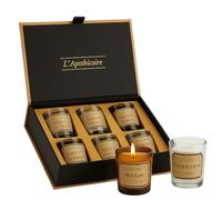 Coffret Cadeau de Bougies Parfumées de Luxe - Set de 6 Bougies d’Ambiance - Parfums Vanille, Rose & Musc - Coffret cadeau - Beige