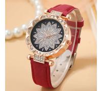 Coffret cadeau de cinq montres à quartz (rouge)