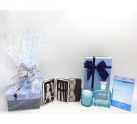 Coffret cadeau de luxe pour lui, Infinity 100 ml Eau de toilette pour homme, 6 pièces Kit d'outils de manucure, bougies parfumées Panier-cadeau