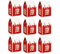 Coffret Cadeau De Noël 12 Pièces, Boîtes Cadeaux Pop-up 3D En Forme De Maison De Noël, Grande Boîte À Bonbons En Papier En Forme De Maison, Décorations Festives For Sacs Cadeaux(Red,9pcs)
