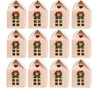 Coffret Cadeau De Noël 12 Pièces, Boîtes Cadeaux Pop-up 3D En Forme De Maison De Noël, Grande Boîte À Bonbons En Papier En Forme De Maison, Décorations Festives For Sacs Cadeaux(White,12pcs)