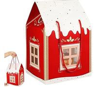 Coffret Cadeau De Noël 12 Pièces, Boîtes Cadeaux Pop-up 3D En Forme De Maison De Noël, Grande Boîte À Bonbons En Papier En Forme De Maison, Décorations Festives For Sacs Cadeaux(Red,1pcs)
