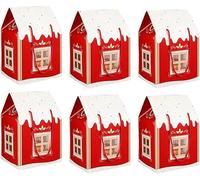 Coffret Cadeau De Noël 12 Pièces, Boîtes Cadeaux Pop-up 3D En Forme De Maison De Noël, Grande Boîte À Bonbons En Papier En Forme De Maison, Décorations Festives For Sacs Cadeaux(Red,6pcs)