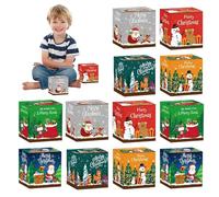 Coffret cadeau de Noël 3D - Boîtes à biscuits Dé boulangerie Dé Noëļ - Boîte à biscuits DêNoëļrecyclable 12 pièces - Coffret cadeau de Nōël, Boîte du Père Nōël, pour cadeaux Dê fête Dê Noëļ, décora