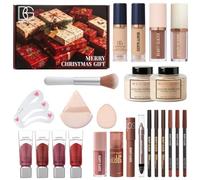 Coffret cadeau de Noël de 24 pièces, coffret cosmétique surprise de Noël, kit de beauté tout-en-un comprenant un rouge à lèvres, un gloss, un fard à paupières, des accessoires et bien plus encore