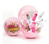 Coffret cadeau de Noël sphérique - Rouge à lèvres, palette d'ombres à paupières, fard à joues, fond de teint et éponge de maquillage dans une boule décorative, idéal pour les cadeaux en famille,8Pcs