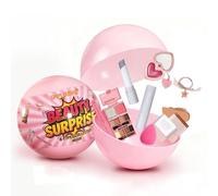 Coffret cadeau de Noël sphérique - Rouge à lèvres, palette d'ombres à paupières, fard à joues, fond de teint et éponge de maquillage dans une boule décorative, idéal pour les cadeaux en famille,10Pcs