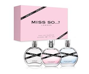 Coffret-cadeau de parfum pour femme Miss SO... Coffret de parfums féminins haut gamme, Starlet, Love Potion, Sugar Rush Eau De Parfum, parfums voyage pour filles (3 x 30ml)
