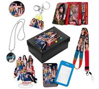 Coffret cadeau de produits dérivés Katseye pour les fans （porte-clés*1 + lanière*1 + petites cartes*92 + étui à cartes*1 + coffret cadeau*1 + présentoir*1 + support pour téléphone*1 + collier*1）