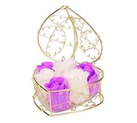 Coffret Cadeau De Savon Rose, 6 Fleurs, Coffret Cadeau éLéGant En Forme De CœUr Contenant Du Savon De Bain, DéCoration IntéRieure Florale CréAtive, Saint-Valentin, FêTe Des Mères, Pour Les Amies (C)