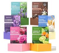 Coffret Cadeau de Savons Naturels, Savons à l'avoine et au Lait de Chèvre, au Curcuma, à la Lavande et à la Rose, aux Huiles Essentielles Biologiques, Nettoyants Doux, 100gx6