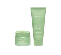 Coffret cadeau de soins Farmacy Double Nettoyage Doux - Crème nettoyante visage douce sans parfum et baume démaquillant - Élimine le maquillage et contribue à une peau saine