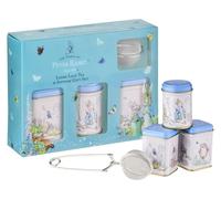 Coffret cadeau de thés en vrac New English Teas avec infuseur - 3 boîtes Peter Rabbit avec mélanges Breakfast, Earl Grey et Afternoon et infuseur à thé en vrac