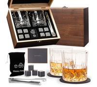 Coffret cadeau de verres à whisky - Cadeau de 30e, 40e, 50e, 60e anniversaire pour homme, coffret en bois pour la Saint-Valentin, un anniversaire, Noël, Thanksgiving, la fête des pères, pour homme,