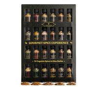 Coffret cadeau d'épices avec 24 épices gourmandes élégantes pour cuisiner, griller et affiner - Le cadeau parfait pour les hommes et les femmes, idéal pour un anniversaire ou une pendaison de