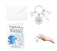Coffret cadeau d'infirmière avec porte-clés, carte de vœux et enveloppe | Cadeau de remise de diplôme pour infirmières et étudiants en médecine | Idée cadeau d'adieu, d'anniversaire ou de remerciement