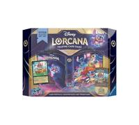 Coffret Cadeau Disney Lorcana Azurite Sea Stitch + 4 Boosters Carte En Aluminium