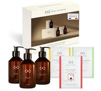 Coffret Cadeau Douceur Less is More Gel Douche + Shampoing + Savon Liquide Mains en Poudre à Diluer, Kit 3 Bouteilles PET 250ml + 3 Recharges Ecologiques, 3x250ml, Secret Santa, Cadeau Noël