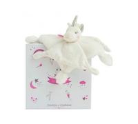 Coffret Cadeau Doudou Plat Licorne Blanche Et Argent 22 Cm - Peluche Douce Bebe Fille - Naissance, Nouveau Ne