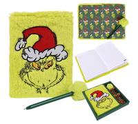 Coffret cadeau - DR. SEUSS - Grinch - Carnet A5 en peluche - Stylo vert - Cadeau de Noël original
