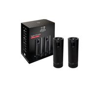 PEUGEOT - Duo Moulin à Poivre + Sel Électriques Rechargeables Line u'Select Zirlion 15 cm - Grains De Poivre + Sel Gemme Inclus - 6 Réglages De Moutures Prédéfinies - En Aluminium - Coloris Noir Mat