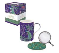 Coffret cadeau - EASYLIFE - Impérial Peacock - Tisanière en porcelaine - Filtre inox - 300 ml