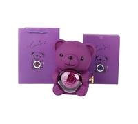 Coffret cadeau élégant avec texture rose préservée et ours pour femme, petite amie et amoureuse, différentes couleurs