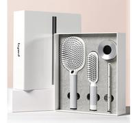 Coffret cadeau - ensemble de 4 peignes de massage de la série Professional Styling - cadeau d'anniversaire Premium pour maman fille - ensemble cadeau élégant pour toutes les coiffures (Blanc)