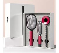 Coffret cadeau - ensemble de 4 peignes de massage de la série Professional Styling - cadeau d'anniversaire Premium pour maman fille - ensemble cadeau élégant pour toutes les coiffures (Rouge)