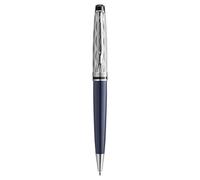 Waterman Expert Stylo bille | Laqué gris métallique et bleu | Capuchon biseauté | Encre bleue | Écrin