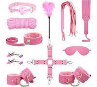 Coffret Cadeau Exquis D'EntraîNement D'éQuipe En Cuir Uni 11 PièCes, Accessoires De Lit RéGlables Pour EntraîNement D'Endurance+Y11.1(Rose)