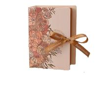 Coffret cadeau exquis en forme de livre, avec ruban, for chocolats, bonbons, for mariage, Saint-Valentin(Light beige)