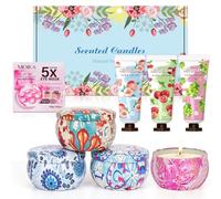 Coffret Cadeau Femme,60 Pcs Patch Yeux Anti Cernes+ 4 Bougies Parfumées+ 3 Crème Mains,Cadeau Noel,Cadeau Personnalisé,Idée Cadeau Unique Pour Femme,Cadeau d'Anniversaire