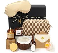 Coffret Cadeau Femme Anniversaire Set, Mug, Bougie Parfumées, Bombe de Bain, Savon, Trousse Maquillage, Ensemble Luxe d'Anniversaire Cadeau Saint Valentin Noel de pour Femme Maman Soeur Fille