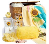 Coffret Cadeau Femme avec Panier de Rangement & Serviette de Plage & Gobelet & Collier,Cadeaux Meilleure Amie Mère Soeur Petite