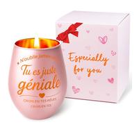 Coffret Cadeau Femme, Cadeau Noel, Anniversaire Femme, Personnalisé Noel Original Utile, Photophore Portes Tealights Gravés au Laser (Rose Doré)