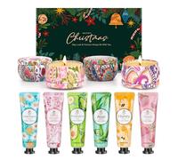 Coffret Cadeau Femme Crèmes Mains Hydratantes 6 x 20ml & Bougies Parfumées 4 x 2.5oz, pour Noël, Cadeau Anniversaire Maman - Aromathérapie Coffret Beauté Femme Idee