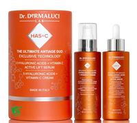 Coffret Cadeau Femme/Homme BIO | Hydrate, Repulpe & Illumine | 5 Acides Hyaluroniques, Hexapeptide & Vitamine C | Serum & Creme Visage (2×100 ML) | Peaux Seches/Matures/Sensibles | AIAB Made in Italy