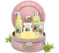 Coffret Cadeau Femme Soin 1 Gel Douche, 1 Creme Main, 1 savon, 1 Lait Corps/ Parfum Verveine, Bergamote, Citron/ Coffret Noel Un Air d'Antan/ Idee Cadeau Maman Anniversaire/ Coffret Beauté Femme