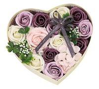 Coffret Cadeau - Fleur de Savon - Violet - 21x18x8.5 cm - Parfumé - Pour Femme