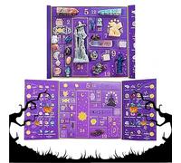 Coffret cadeau Halloween compte à rebours en cristal, calendriers de l'Avent 24 jours en cristal, kit de pierres de guérison, magie de la guérison et du transfert d'énergie, cadeau décoratif (2 Pièce)