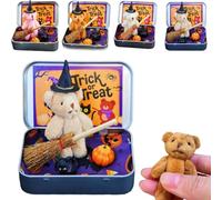 Coffret Cadeau Halloween Ours avec Chapeau de Sorcier. Ces oursons Miniatures coiffés de Chapeaux sont présentés dans des Coffrets Cadeaux et Constituent Un Cadeau Surprise pour Vos Proches.