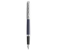 Waterman Stylo plume Hémisphère — laqué gris métallisé/bleu, plume moyenne acier inoxydable, écrin