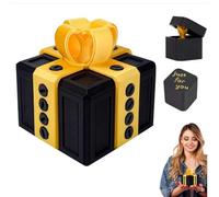 Coffret Cadeau Humoristique Adulte, Boite doigt d'honneur,Boîte à Surprise Farce et Attrape 3D Coffrets Cadeaux Agaçant Imprimé en 3D, Coffrets Surprise pour Noël, Anniversaire (Noir métallisé)