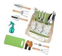 Coffret cadeau idéal pour le jardin avec des outils inoxydables durables, un plan ergonomique, y compris des jambières, un tapis et un sac, des outils de jardinage indispensables avec des gants