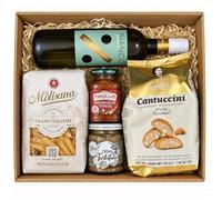 Coffret cadeau italien Dîner à deux, vin sans alcool, pâtes, pesto