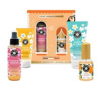 Coffret Cadeau Les Petits Plaisirs - Le Village des Senteurs Fleur d’Oranger - Eau de toilette 30ml, Brume pailletée, Gel douche & Lait corps - Fabriqué en France